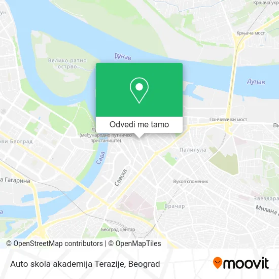 Auto skola akademija Terazije mapa