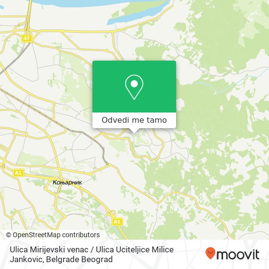 Ulica Mirijevski venac / Ulica Uciteljice Milice Jankovic mapa