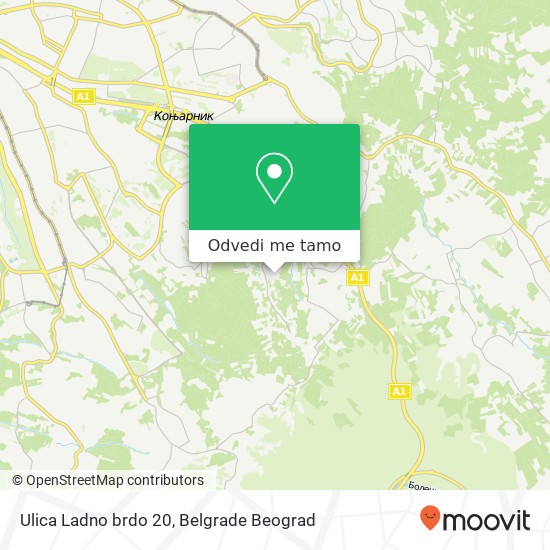 Ulica Ladno brdo 20 mapa