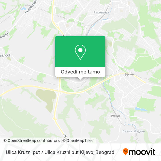 Ulica Kruzni put / Ulica Kruzni put Kijevo mapa