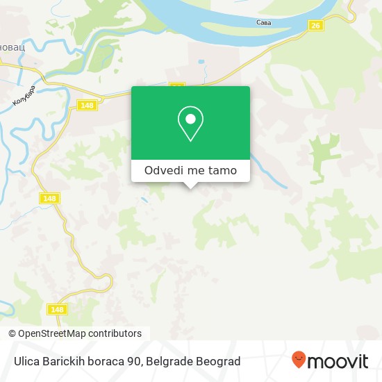 Ulica Barickih boraca 90 mapa