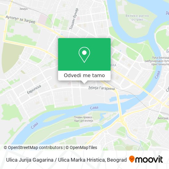 Ulica Jurija Gagarina / Ulica Marka Hristica mapa