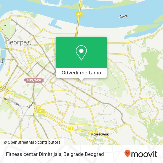 Fitness centar Dimitrijala mapa