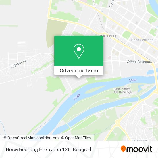 Нови Београд Нехруова 126 mapa