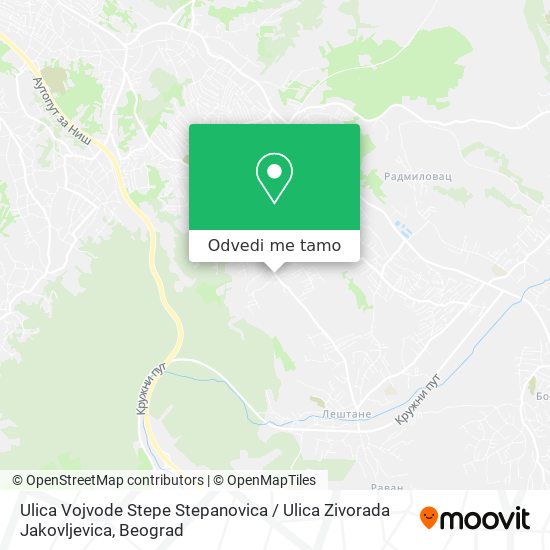 Ulica Vojvode Stepe Stepanovica / Ulica Zivorada Jakovljevica mapa