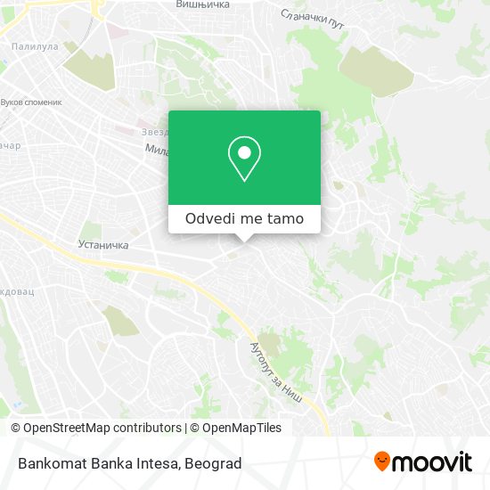 Bankomat Banka Intesa mapa