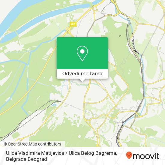 Ulica Vladimira Matijevica / Ulica Belog Bagrema mapa