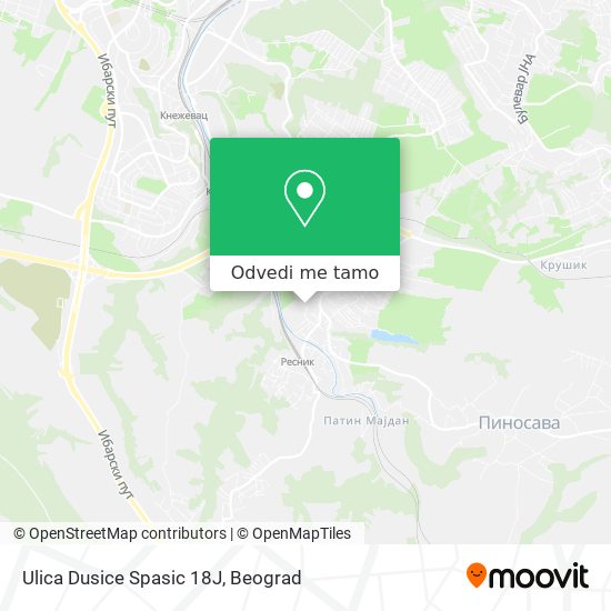 Ulica Dusice Spasic 18J mapa