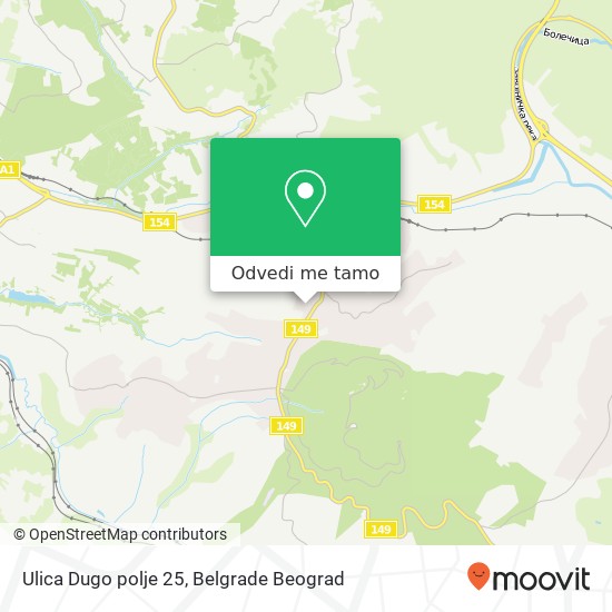 Ulica Dugo polje 25 mapa