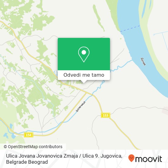 Ulica Jovana Jovanovica Zmaja / Ulica 9. Jugovica mapa