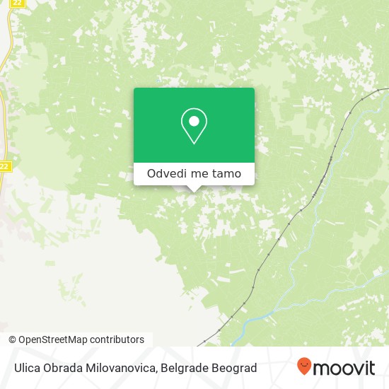 Ulica Obrada Milovanovica mapa