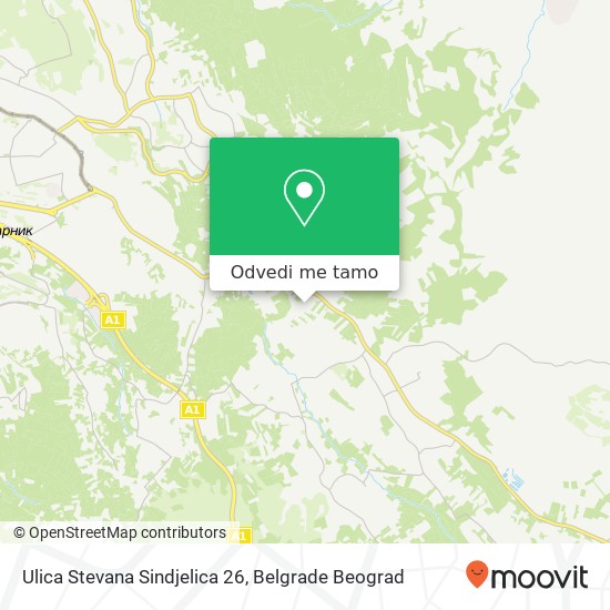 Ulica Stevana Sindjelica 26 mapa