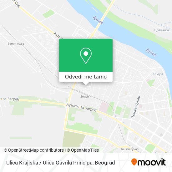 Ulica Krajiska / Ulica Gavrila Principa mapa