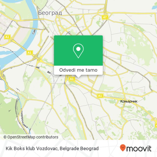 Kik Boks klub Vozdovac mapa