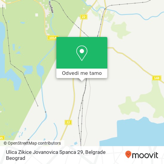 Ulica Zikice Jovanovica Spanca 29 mapa