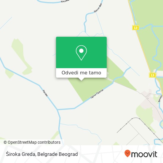 Široka Greda mapa