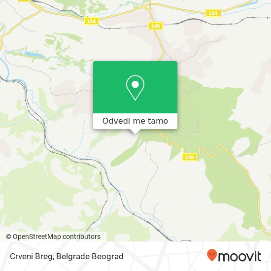 Crveni Breg mapa