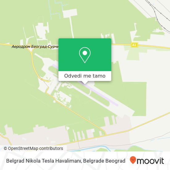 Belgrad Nikola Tesla Havalimanı mapa