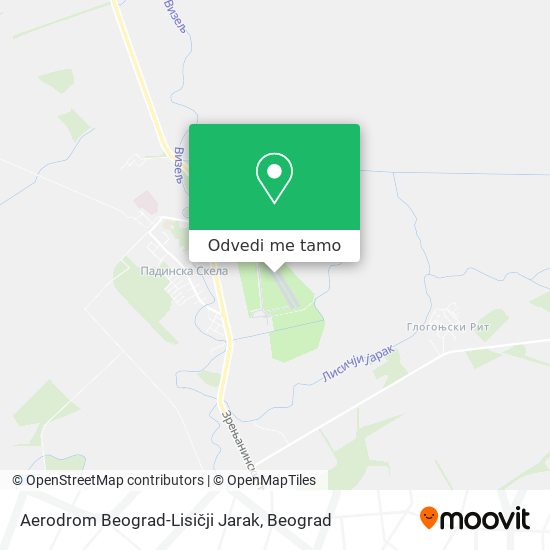 Aerodrom Beograd-Lisičji Jarak mapa