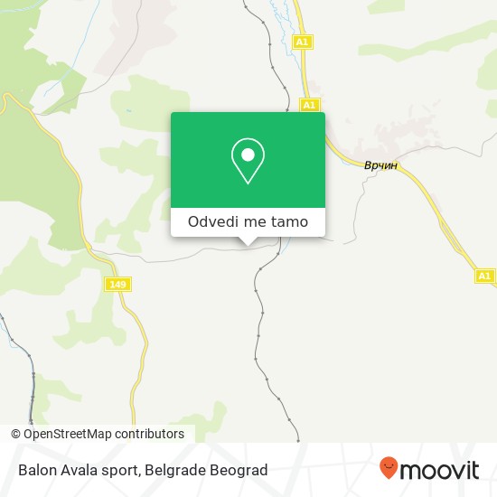 Balon Avala sport mapa