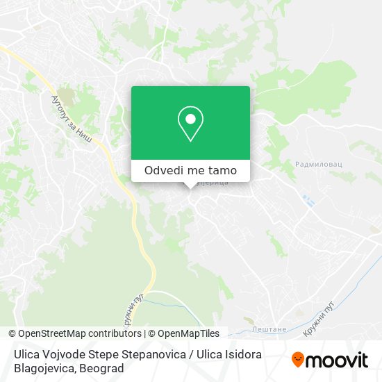 Ulica Vojvode Stepe Stepanovica / Ulica Isidora Blagojevica mapa