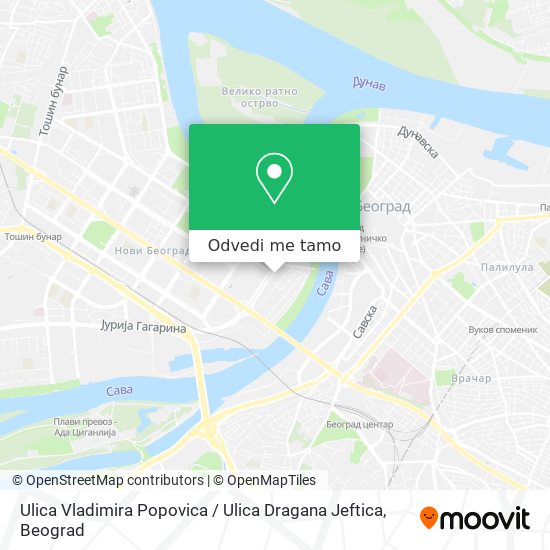 Ulica Vladimira Popovica / Ulica Dragana Jeftica mapa