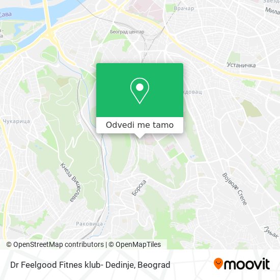 Dr Feelgood Fitnes klub- Dedinje mapa