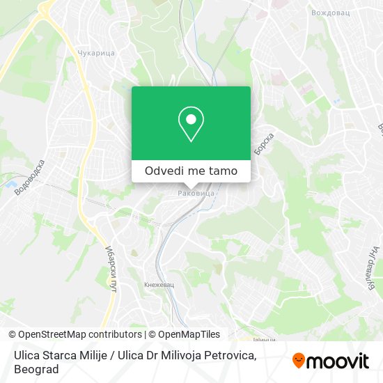 Ulica Starca Milije / Ulica Dr Milivoja Petrovica mapa