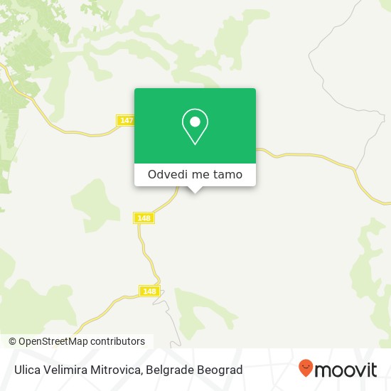 Ulica Velimira Mitrovica mapa