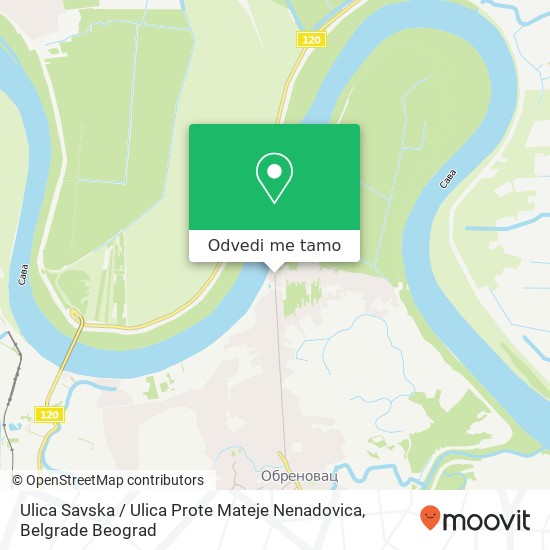 Ulica Savska / Ulica Prote Mateje Nenadovica mapa