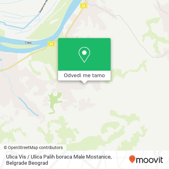 Ulica Vis / Ulica Palih boraca Male Mostanice mapa