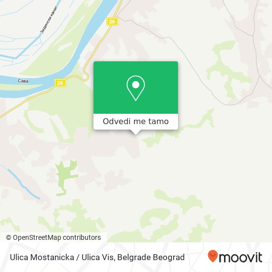 Ulica Mostanicka / Ulica Vis mapa