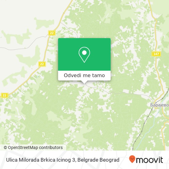 Ulica Milorada Brkica Icinog 3 mapa