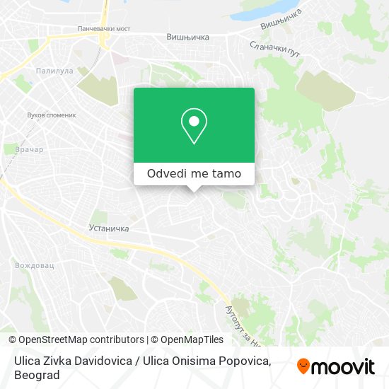 Ulica Zivka Davidovica / Ulica Onisima Popovica mapa