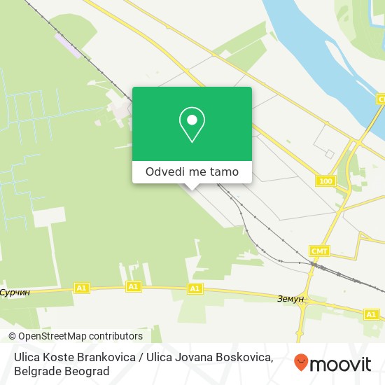 Ulica Koste Brankovica / Ulica Jovana Boskovica mapa