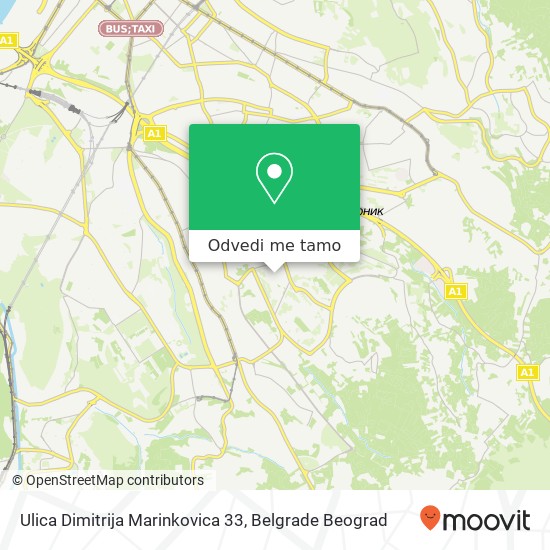 Ulica Dimitrija Marinkovica 33 mapa