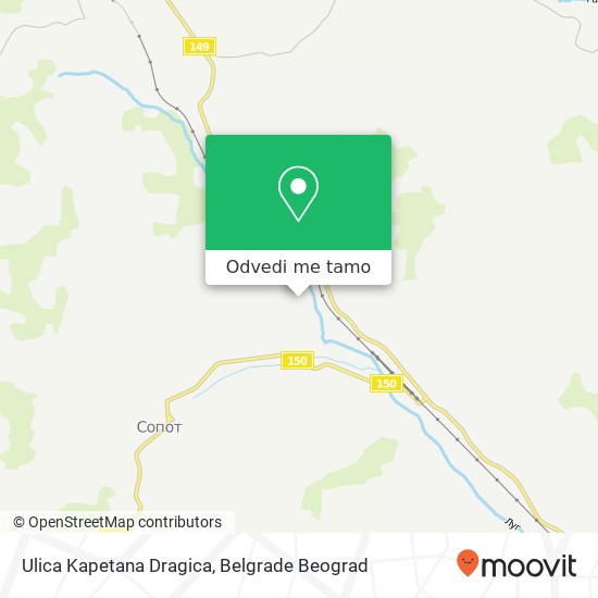 Ulica Kapetana Dragica mapa