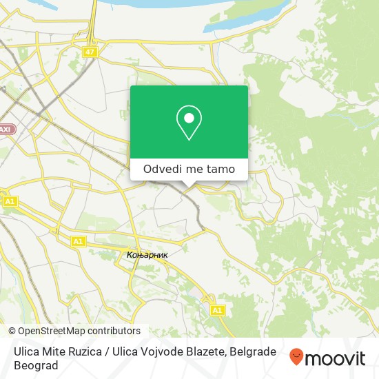 Ulica Mite Ruzica / Ulica Vojvode Blazete mapa