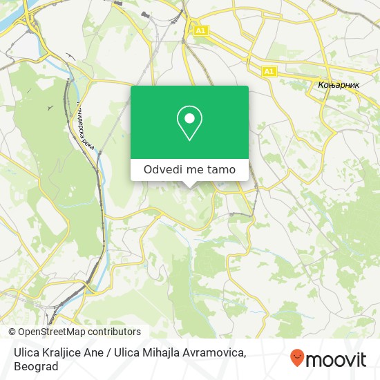 Ulica Kraljice Ane / Ulica Mihajla Avramovica mapa