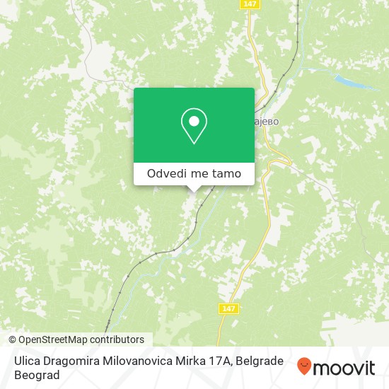 Ulica Dragomira Milovanovica Mirka 17A mapa