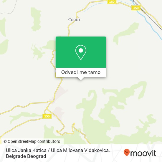 Ulica Janka Katica / Ulica Milovana Vidakovica mapa