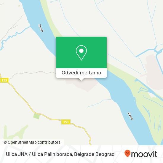 Ulica JNA / Ulica Palih boraca mapa