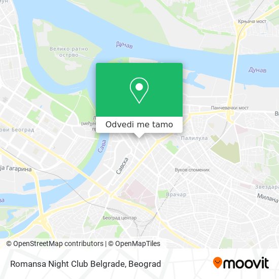 Romansa Night Club Belgrade mapa