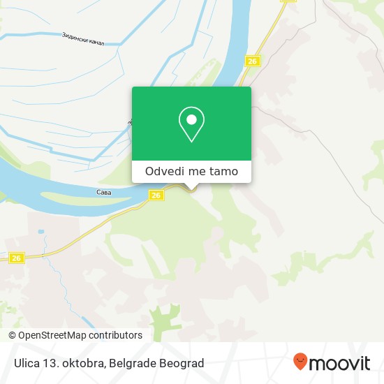 Ulica 13. oktobra mapa