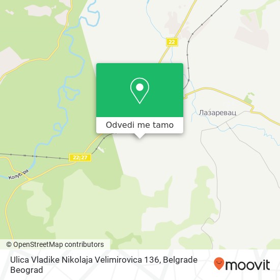 Ulica Vladike Nikolaja Velimirovica 136 mapa