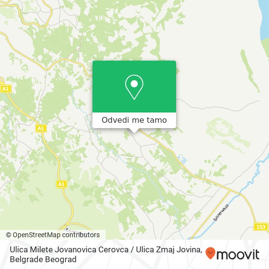 Ulica Milete Jovanovica Cerovca / Ulica Zmaj Jovina mapa