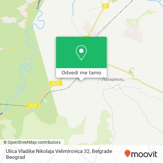 Ulica Vladike Nikolaja Velimirovica 32 mapa