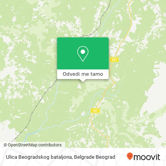 Ulica Beogradskog bataljona mapa