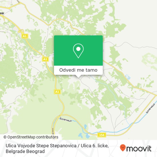 Ulica Vojvode Stepe Stepanovica / Ulica 6. licke mapa