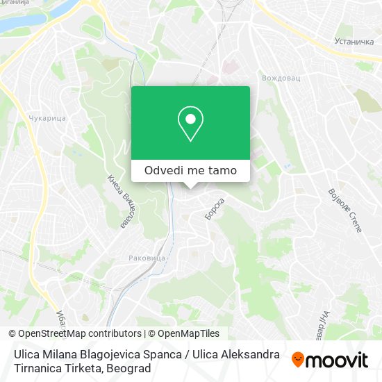 Ulica Milana Blagojevica Spanca / Ulica Aleksandra Tirnanica Tirketa mapa